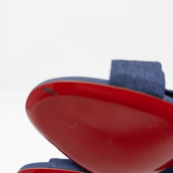 Christian Louboutin Denim Disco Club Sandals Mules Block Heels Size 36 EU - Picture 7 of 8